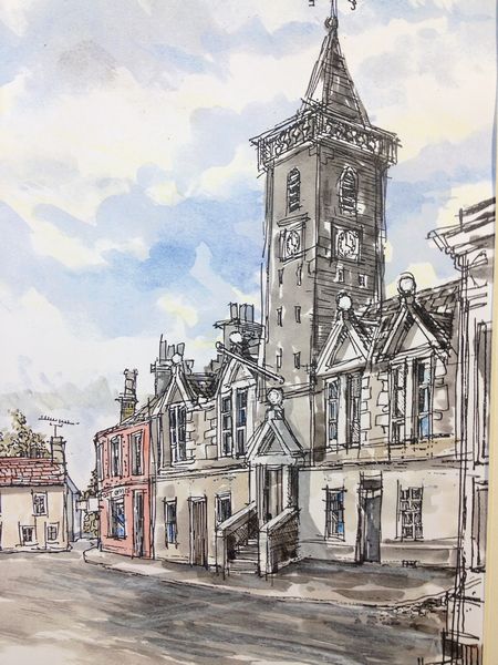 Frank Watson - Auchtermuchty Village Square Hand Finished A3 Print